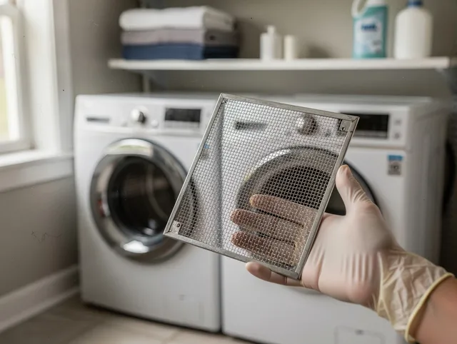 Pembroke Dryer Vent Cleaning specialist performing detailed lint trap cleaning service in Pembroke