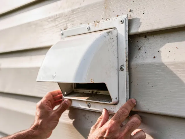 Pembroke Dryer Vent Cleaning technician delivering thorough residential dryer vent cleaning service in Pembroke